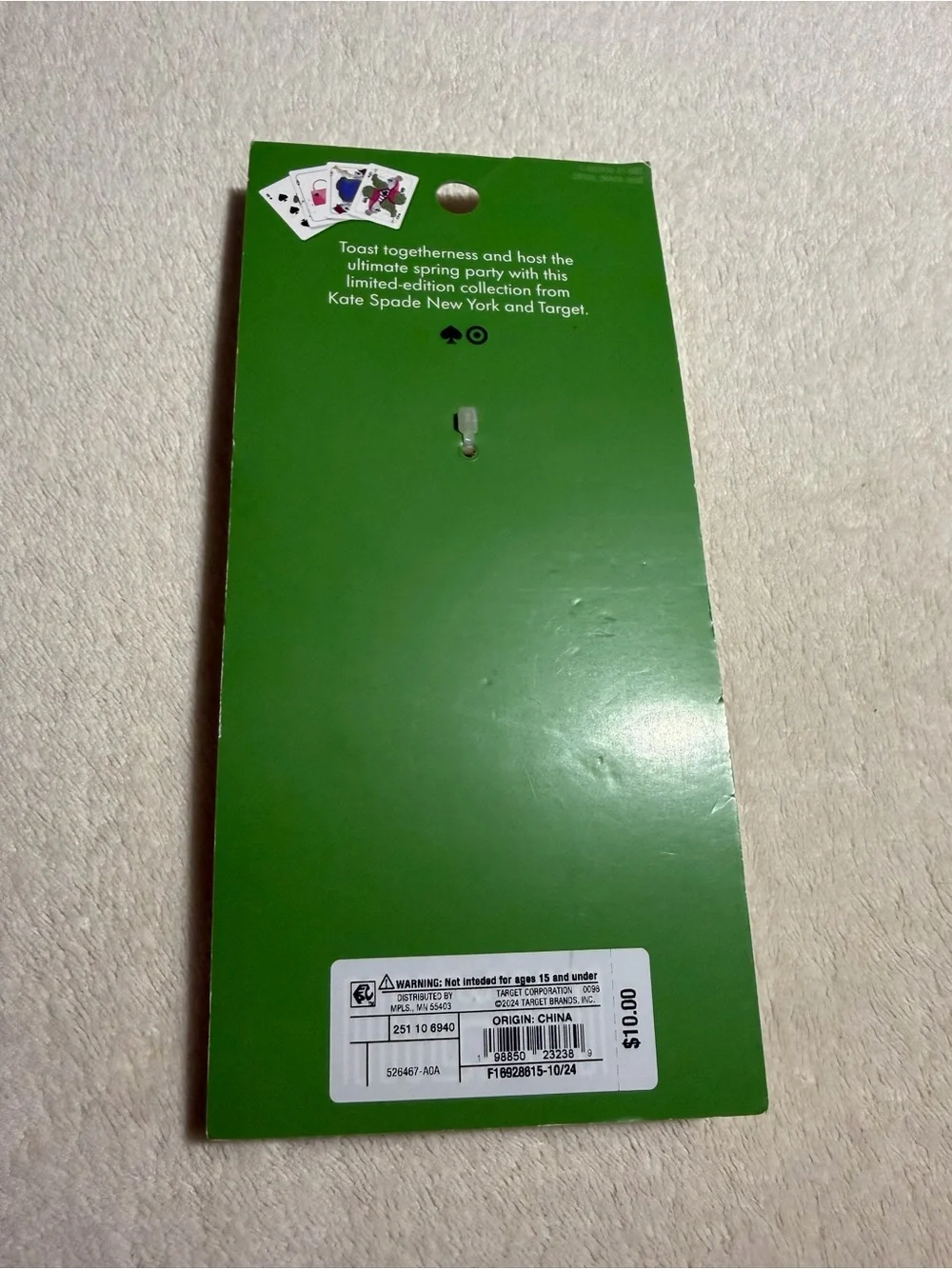 Kate Spade Target Playing Cards Keychain Bag Charm